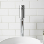 Torneira Link Metal Cromado Lavabo Cuba De Quartzo Branco Cas