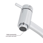 Torneira Link Metal Cromado Lavabo Cuba De Quartzo Branco Cas