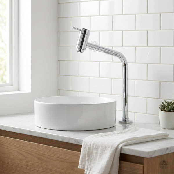 Torneira Link Metal Cromado Lavabo Cuba De Quartzo Casagrande