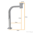 Torneira Link Quadrada 90° Angular Alta Mesa Inox Cromo 1199