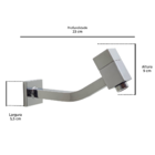 Torneira Link Quadrada Banheiro De Parede Longa 1/4 De Volta