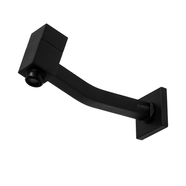 Torneira Link Quadrada Preta Banheiro De Parede Média