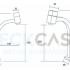 Torneira Luxo Banheiro Preta Quadrada Bica Alta Black