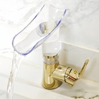 Torneira Luxo Cascata Dourada Lavabo Misturador Monocomando