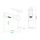 Torneira Luxo Lavatório Monocomando Bica Móvel 3 Jatos Cinza