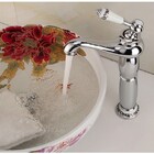 Torneira Mesa Alta Luxo Vintage Cromado C/ Porcelana Q/f 7011