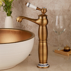 Torneira Mesa Alta Luxo Vintage Retrô Bronze C/ Porcelana 701