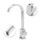Torneira Mesa Quadrada Bica Móvel Metal Cromada Luxo 1/4 V.