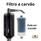 Torneira Metal Inox Com Filtro Preto Flexível Cromada Inox Ch