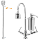 Torneira Metal Inox Filtro Gourmet Pia Mesa Cozinha Bancada D