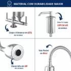 Torneira Metal Inox Filtro Gourmet Pia Mesa Cozinha C34 Banca