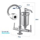 Torneira Metal Inox Filtro Gourmet Pia Mesa Cozinha C34 Banca