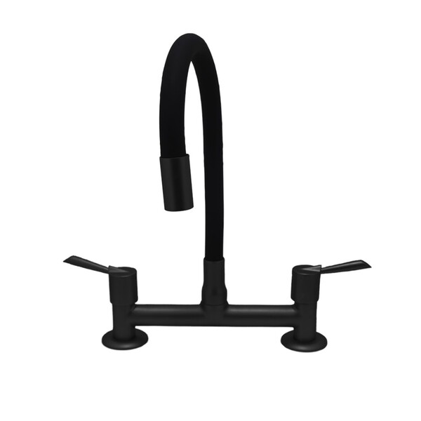 Torneira Misturador Cozinha Color Preto Fosco Mesa Flexível 1
