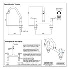Torneira Misturador Cozinha Mesa Arejador Articulado 1/4v.