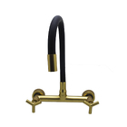 Torneira Misturador Cozinha Parede Flexivel Preto E Dourado