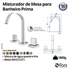 Torneira Misturador De Mesa Banheiro Prima 210 Fani Preto Fos