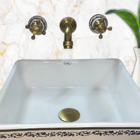 Torneira Misturador de Parede Banheiro Vintage Bronze e Porce