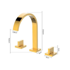 Torneira Misturador Duplo Comando Quadrada Dourado Gold Luxo