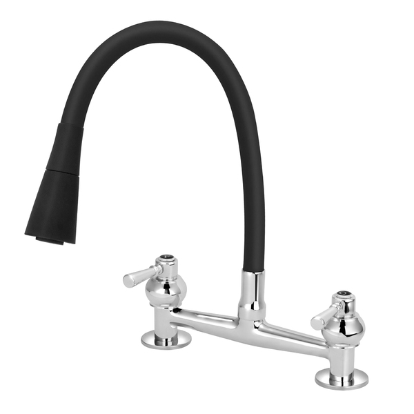 Torneira Misturador Flexível Gourmet Preto Cone Cozinha Mesa