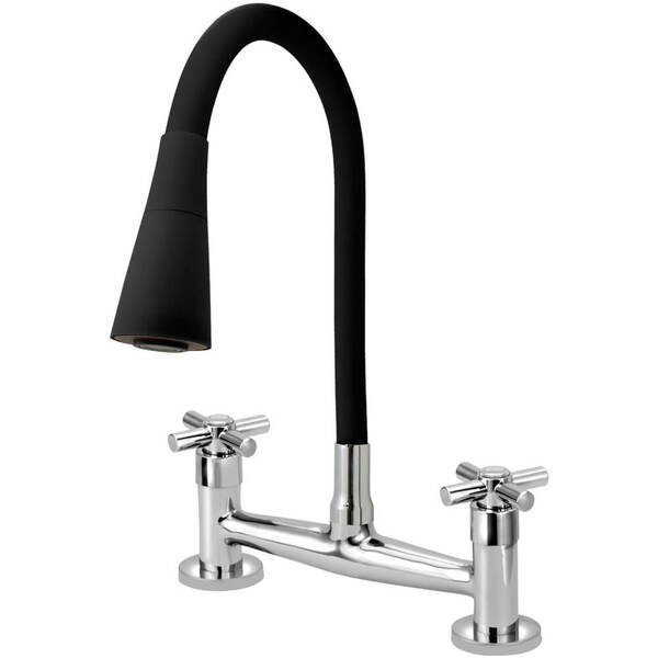 Torneira Misturador Gourmet Flexível Cone Preto Mesa C62