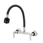 Torneira Misturador Gourmet Flexível Preto Cozinha Parede