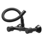 Torneira Misturador Gourmet Flexível Preto Parede Cozinha