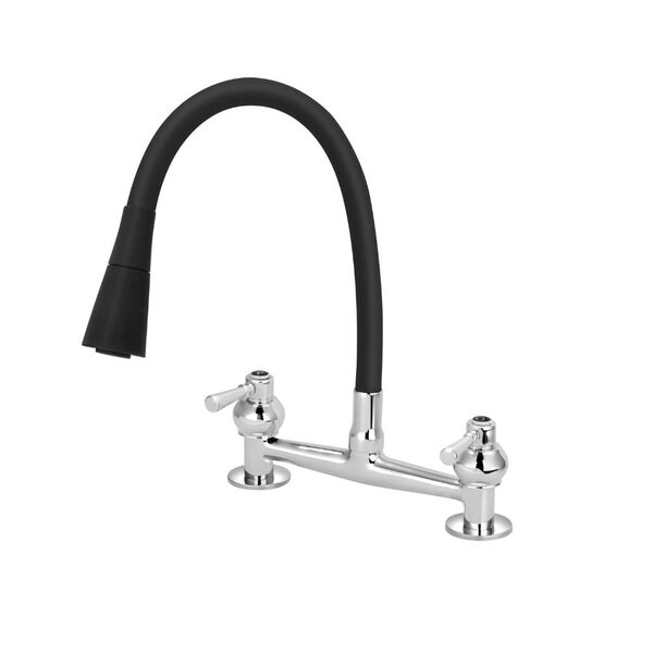 Torneira Misturador Gourmet Preto Flexível Cone Cozinha Mesa