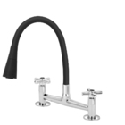 Torneira Misturador Gourmet Preto Flexível Cone Cozinha Mesa