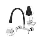 Torneira Misturador Gourmet Preto Flexível Cozinha Parede