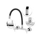 Torneira Misturador Gourmet Preto Flexível Cozinha Parede