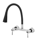 Torneira Misturador Gourmet Preto Flexível Cozinha Parede