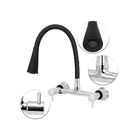 Torneira Misturador Gourmet Preto Flexível Cozinha Parede