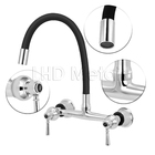 Torneira Misturador Gourmet Preto Flexível Cozinha Parede