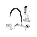 Torneira Misturador Gourmet Preto Flexível Cozinha Parede