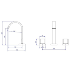 Torneira Misturador Lavabo Banheiro Duplo Comando Dourada