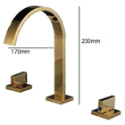 Torneira Misturador Lavabo Banheiro Duplo Comando Dourada