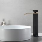 Torneira Misturador Lavatorio Monocomando Preto Com Dourado