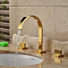 Torneira Misturador Luxuosa Banheiro Duplo Comando Gold Ouro