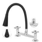 Torneira Misturador Mesa Gourmet Flexível Preto Cone 1/4v.