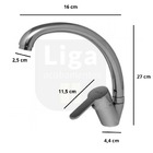 Torneira Misturador Monoc Cozinha Alta Chrome F1043 Redonda