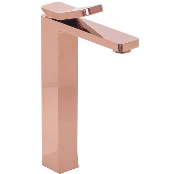 Torneira Misturador Monocomando Bica Alta Lux Rose Gold
