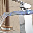 Torneira Misturador Monocomando Cascata Led Vidro Banheiro/la