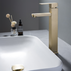 Torneira Misturador Monocomando Gowff Dourado Fosco Mod. Quad