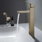 Torneira Misturador Monocomando Gowff Dourado Fosco Mod. Quad