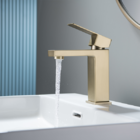 Torneira Misturador Monocomando Gowff Dourado Fosco Mod. Quad