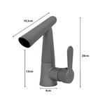 Torneira Misturador Monocomando Latão Cinza Articulada
