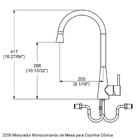 Torneira Misturador Monocomando Para Cozinha - Preto Fosco -