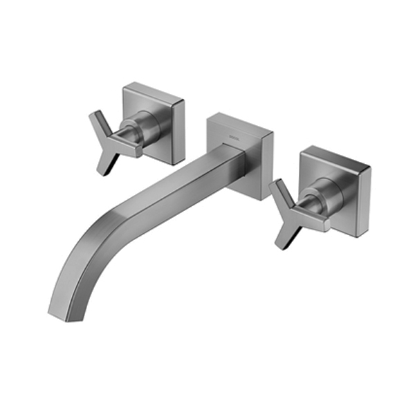 Torneira Misturador para Parede de Banheiro Bica Reta Grafite Escovado City Docol