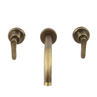 Torneira Misturador para Parede de Banheiro Bica Reta Ouro Velho Tunis Classica Fani