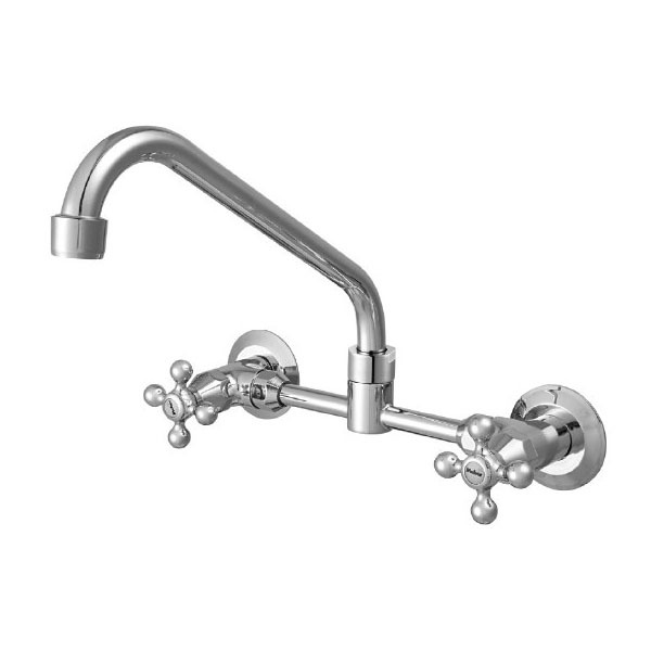 Torneira Misturador para Parede de Cozinha Bica Alta Cromada Supernova Meber